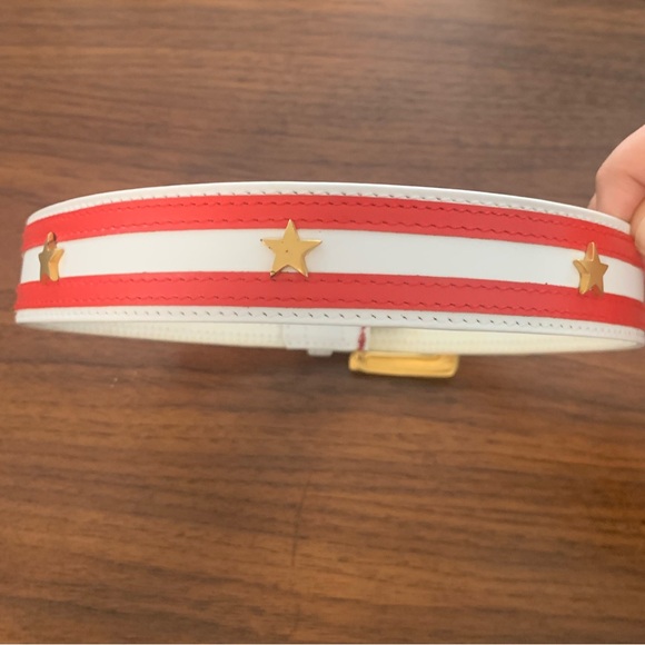 Vintage Escada Red and White Star Belt Sz 34 - Picture 9 of 9